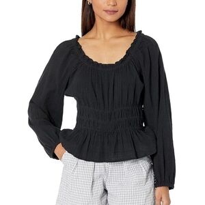 Madewell Sophia Black Boho Blouse Top - XS